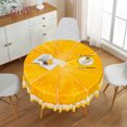 thumbnail image 5 of MIZHONA Orange Round Tablecloth,Summer Theme Table Cloth for Kitchen Dinning Party Outdoor Decor，60", 5 of 5