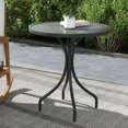 thumbnail image 2 of Yardi Yarda 26" Round Patio Table, Outdoor Side Table with Steel Frame and Slat Tabletop for Garden, Backyard, Distressed Gray, 2 of 11