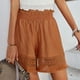 thumbnail image 4 of Pantalones cortos para mujer pantalones cortos de encaje de cintura alta informales de verano con dos bolsillos cintura elástica pantalones cortos sueltos para el trabajo ANGGREK  Otros, 4 of 6