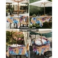 thumbnail image 5 of Baseball Sports, Round Outdoor Tablecloth, Waterproof Table Cloth Cover with Umbrella Hole and Zipper, Minimalist Geometric Smear Art Table Protector for Patio Party Picnic 60" Round, 5 of 6