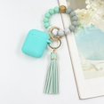 thumbnail image 2 of Koujaon Compatible Con Airpods Funda Protectora De Silicona Suave Con Pulsera Llavero Compatible Con Apple Airpods 2Da 1Ra Generación Estuche De Carga (Verde Menta), 2 of 5