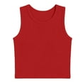 thumbnail image 3 of AJTQTH Girls Summer Tank Tops Cute Kids Athletic T-Shirts Casual Ribbed Knit Sleeveless Crew Neck Crop Tops Trendy Basic Solid Color Camisole Wine 11-12 Years, 3 of 6
