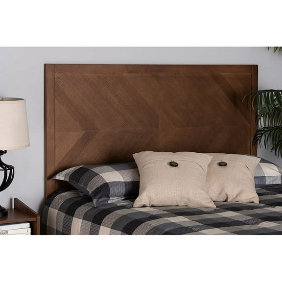 Baxton Studio Terrian Classic and Traditional Ash Walnut Finished Wood Queen Size Headboard