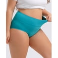 thumbnail image 3 of INNERSY Women's Plus Size XL-5XL Cotton Underwear High Waisted Briefs Panties 4-Pack (3XL,Spring Lake), 3 of 7