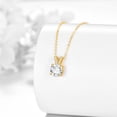 thumbnail image 3 of 14K Solid Gold Moissanite Necklace for Women 1 CT Lab Diamond Pendant Round Moissanite Jewelry Diamond Necklace for Mother Wife Gold Jewelry Gifts for Her, 3 of 6
