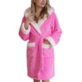 thumbnail image 2 of YanHoo Women's Plush Fleece Robe Soft Warm Bathrobe with Belted Fluffy Cozy Spa Robes Winter Nightgown Bathrobes, 2 of 7