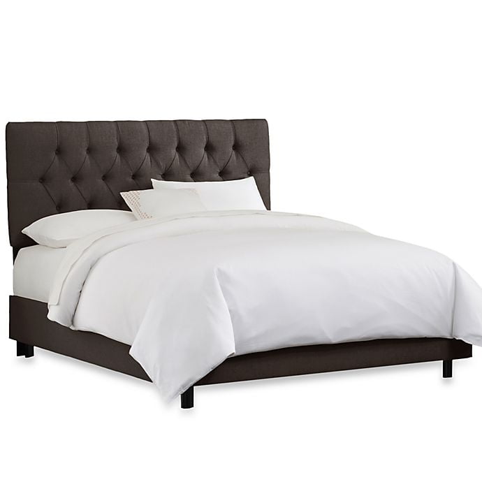 Skyline Furniture Tufted Full Bed In Linen Charcoal Walmart Com Walmart Com