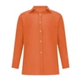 thumbnail image 2 of Womens Spring Summer Shirts Linen Solid Color Long Sleeve Loose Fit Top Shirts for Women, 2 of 3