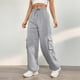 thumbnail image 2 of WILLBEST Pantalones Casuales para Mujer, de Cintura Alta, Lisos, con Cordones, para el Trabajo, con Bolsillo y Pierna Recta, para Uso Diario y Diario. XXXXL, 2 of 7