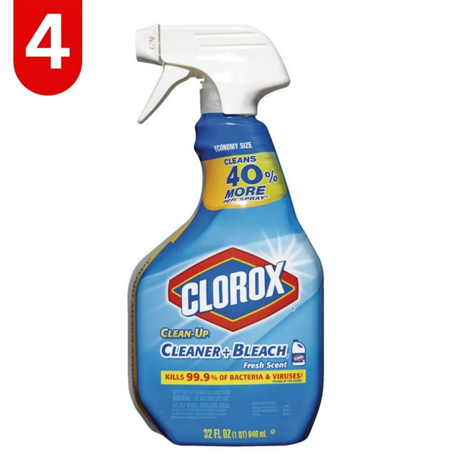 Clorox Clean Up Cleaner & Bleach Spray, Fresh Scent, 946-mL (4 Pack)