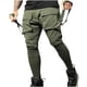 thumbnail image 1 of Pantalones largos para hombre, de color liso, con bolsillo y cordón, informales, juveniles, versátiles, deportivos, de gran tamaño., 1 of 6