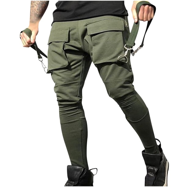 Pantalones largos para hombre, de color liso, con bolsillo y cordón, informales, juveniles, versátiles, deportivos, de gran tamaño.