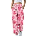 thumbnail image 2 of QATAINLAV Ofertas Flash Gym Joggers Women Casual Drawstring High Waisted Sweatpants Baggy Cinch Bottom Trousers with Pockets for Valentine's Day Multicolor XL, 2 of 6