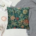 thumbnail image 2 of GOSMITH William Morris Teal Green Blue Vintage Floral Botanical Pattern William Morris Greenery Forest Anima Decorative Throw Pillow Covers Cozy Soft Pillowcase Aesthetic Cushion Cover for Home Decor, 2 of 5
