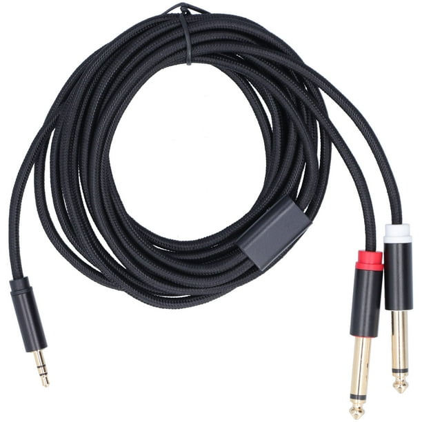 Cable adaptador 3683, malla tejida de algodón, macho de 3,5mm a Cable adaptador de altavoz de sintonización de Audio Dual de 6,35mm, 3m/9,8 pies