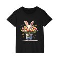 thumbnail image 3 of Aloohaidyvio Easter Gift for Girl Family Matching Easter Shirts , Bunny-Themed Short Sleeve Tees for Kids, Soft Crewneck Design 3 Years, 3 of 4