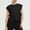 Black, variant on Avrnliq Womens Cap Sleeve Side Tie Top Round Neck Casual Sleeveless Cropped Blouse,Size M