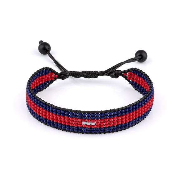 Cambodia Flag Bracelet: Handmade, Adjustable Beaded String, Boho Jewelry, Unisex Patriotic Gift