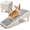 White, variant on 2-in-1 Dog Ramp for Bed and Couch, 16-Inch Fiber leather Dog Stairs – 25° Gentle Pet Ramp with Anti-Slip Surface– Joint Support Ramp for Small Dogs, Seniors & Injured Pets