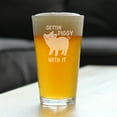 thumbnail image 2 of Bevvee Pint Glass 16 oz Gettin Piggy Farmhouse Decor Enthusiasts Beer Glasses, 2 of 4