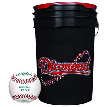 Diamond 6-Gallon Bucket with 30 Diamond DOL-1 BLEM Leather Practice Baseballs