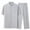 Gray, variant on Men's 2 Piece Sets Button Down Short Sleeve Mock Neck Pocket Shirts and Eastic Waisted Trousers Set Texture Summer Casual Outfits