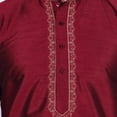 thumbnail image 4 of Men's Art Silk Kurta Pajama Scarf Set Indian Traditional Party Dress (Maroon, L), 4 of 5