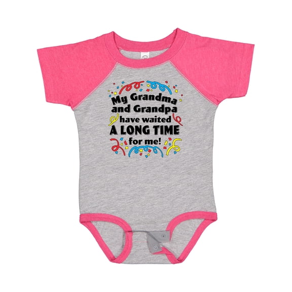 Inktastic My Grandma and Grandpa Have Waited a Long Time for Me Boys or Girls Baby Bodysuit