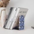 thumbnail image 4 of Pofeuu Blue Lightning2 Print Large Bookend Hold Heavy Books- Wood Bookends for Heavy Books Heavy Duty Book Ends Wood Bookends for Office Desk Non-Skid, 4 of 7