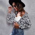 thumbnail image 4 of SWSMCLT Women's Shirt Button Down Crop Top Fitted Summer Button Fashion Long Sleeve Pocket Modern Blouse Zebra X-Large, 4 of 4