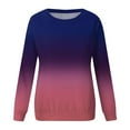 thumbnail image 4 of Outfmvch Sweaters for Women Womens Sweatshirt Womens Casual Striped Pullover Tops Long Sleeve Crewneck Oversized Sweatshirts 2024 Fall Clothes Hoodies for Women Z Purple S Sale, 4 of 5