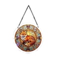 thumbnail image 2 of AZXY Sitting Fox Acrylic Puzzle Suncatcher, 7.87 Inch Stained Glass Window Hanging Decorations, Sun Catcher Indoor Outdoor Home Garden Ornament Gift For Adults Women Mom, 2 of 7