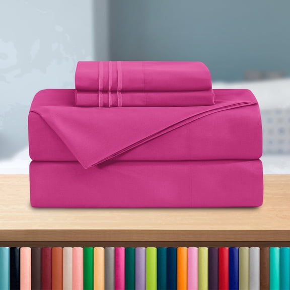 1500 Series Hotel Collection Bed Sheet Set Microfiber, Deep Pocket, Wrinkle & Fade Resistant Bedding, California King, Pink