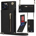thumbnail image 1 of kurtrusly Wallet Case for iphone PU Zipper Wallet Smartphone Case with Card Holder & Shoulder Strap, 1 of 3