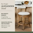 thumbnail image 3 of Open Box Maven Lane Kitchen Swivel Stool Weathered Oak, Bar Height 2 Pack, 3 of 6