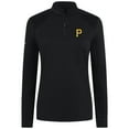 thumbnail image 2 of Women's Levelwear Black Pittsburgh Pirates Power Insignia 2.0 Quarter-Zip Pullover Top, 2 of 3