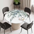 thumbnail image 2 of Spring Green Eucalyptus Leaves Round Fitted Tablecloth with Elastic Edge, Waterproof Table Cloth Table Cover for 36"-44" Tables, Summer Rustic Botanical Tablecloths for Dining Picnic Indoor Outdoor, 2 of 9
