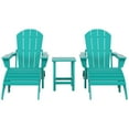 thumbnail image 5 of Polytrends  Laguna Hdpe All Weather Outdoor Patio Foldable Adirondack Chairs Conversation Set (5-Piece Set) Turquoise, 5 of 5