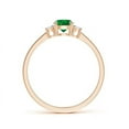 thumbnail image 2 of Angara Natural 0.45 Ct. Emerald with Diamond Classic Ring in 14K Rose Gold for Women (Ring Size: 3.5), 2 of 11