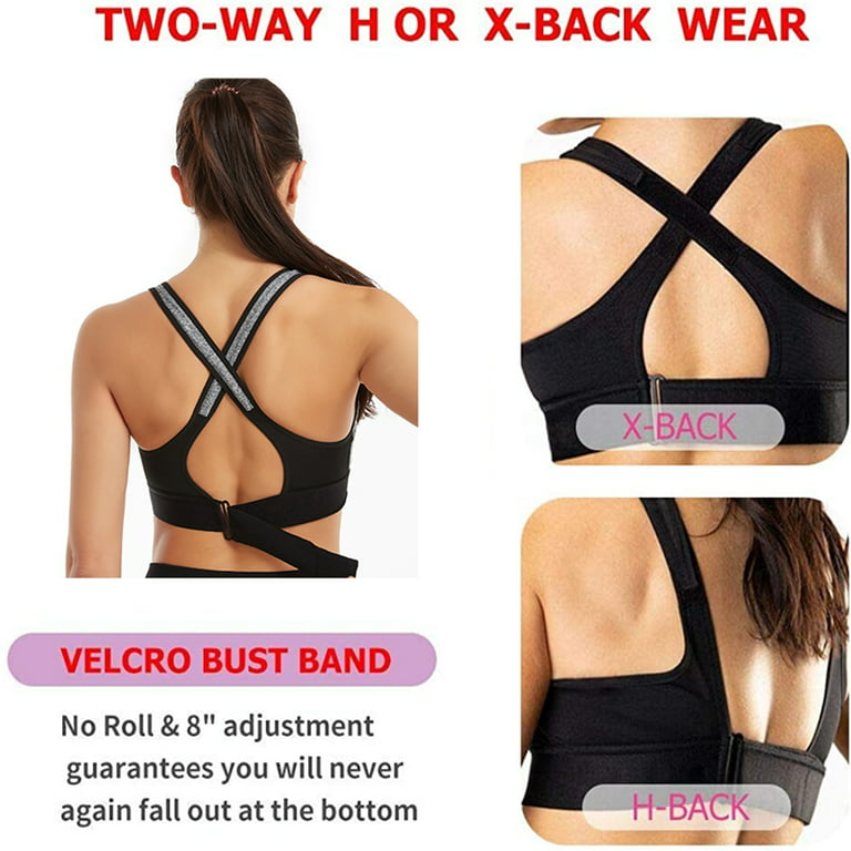 Sports Bras for Women 3 Pack Back Support Zip Front Closure Bras
