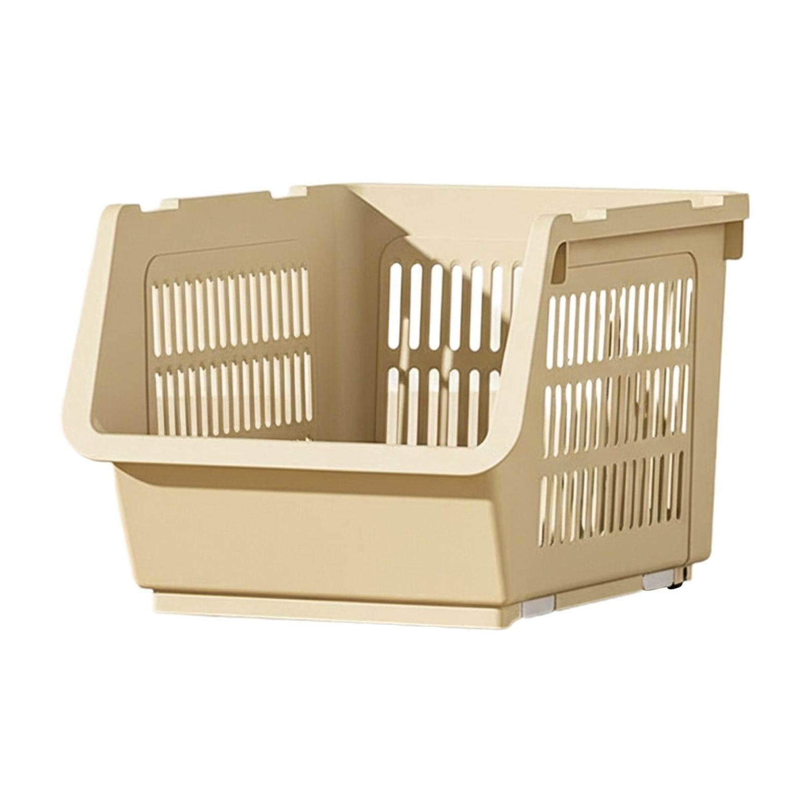 3 Pack Stackable Storage Baskets, Large Capacity Stackable Storage Bins Open Front, Space Saving Home Organization for Kitchen Bedroom Office