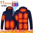 thumbnail image 2 of Chaqueta térmica de 11 zonas para invierno, eléctrica, para hombre y mujer, con calefacción por USB, chaleco térmico para moto, tallas S a 8XL, 2 of 5