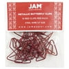 JAM Paper Metal Butterfly Clips, Red Paperclips, 15/Pack