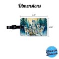 thumbnail image 3 of Wolfpack Snowy Forest Wolf Scene Watercolor Faux Leather Travel Luggage Tag, 3 of 7