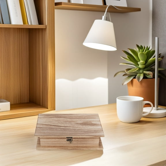 Milisten Decorative Wooden Faux Book Storage Box with Lock for Shelf Organizer