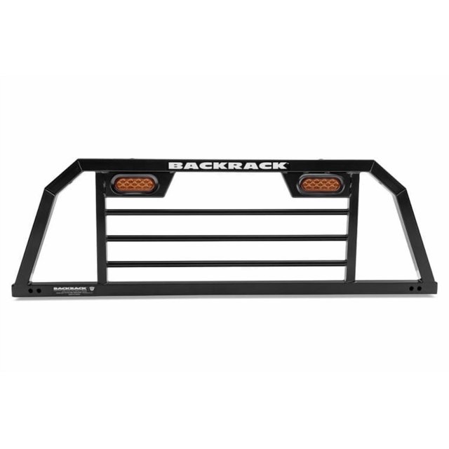 BackRack Headache Rack SRL702 SRL Series; Horizontal Bar; Powder Coated; Black; Steel; With Lights; Requires Mounting Kit