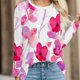 thumbnail image 2 of Gibobby Sudaderas para mujer Sudadera de manga larga con estampado gráfico de letras y cuello redondo para mujer(Rosa caliente,XL), 2 of 4