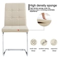 thumbnail image 6 of Set of 2 PU Dining Chairs with Inset Buttons,C-shaped Tube Plating Metal Legs,Modern Style Upholstered Side Dining Room Chairs,Kitchen Chairs for Office Living Room Lounge Dresser,Brown, 6 of 9