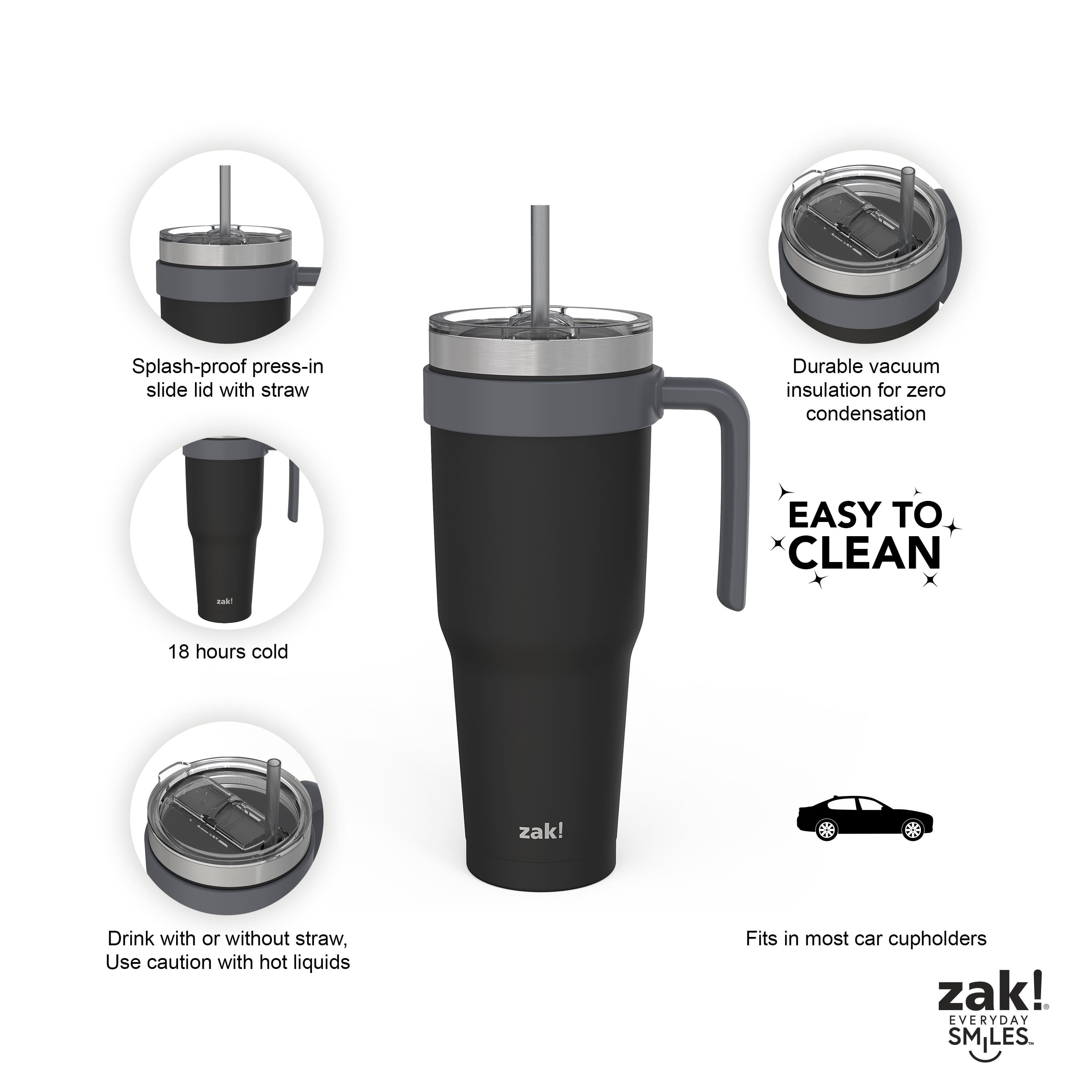 Zak! Designs Waverly Tumbler with Handle - Wisteria - Shop Cups