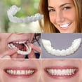 Comfortable Silicone+Plastic Upper Lower False Teeth Veneers Fake Tooth